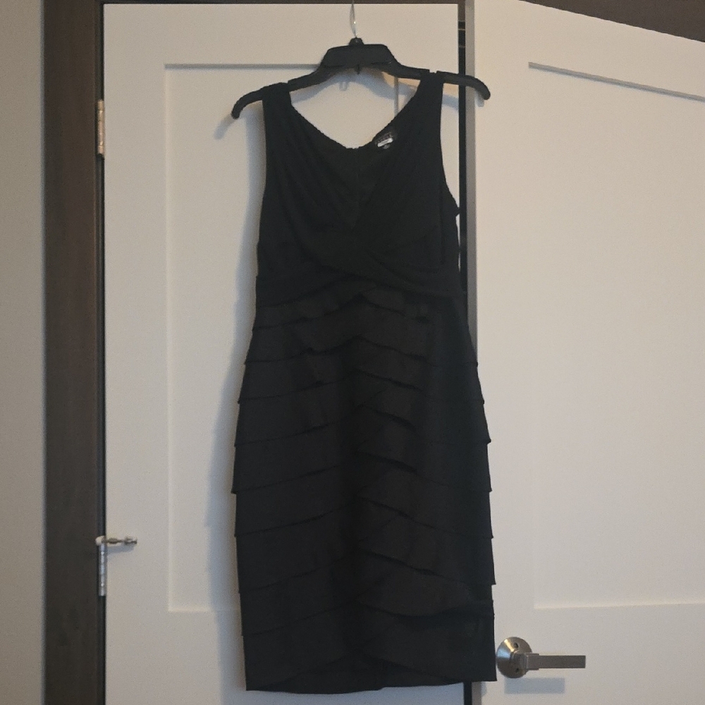 Adrianna Papell Black Layered Mini Dress